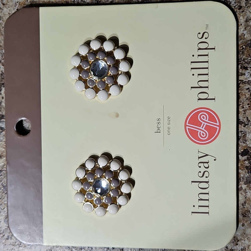 Lindsay Phillips Cream & Grey Interchangable Shoe Snaps